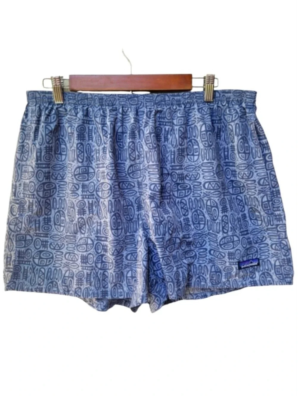 Patagonia Vintage Baggie Swim Shorts Mud Paint Stone Blue Size XL